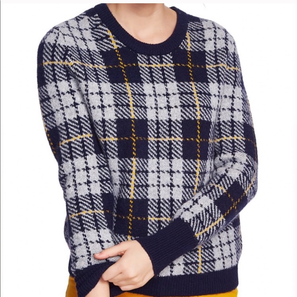 Court & Rowe navy plaid Ivy League sweater Medium